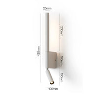 Thumbnail for Nordic Black White Wall Lamp Lighting Bedside 330 degree rotation adjustable