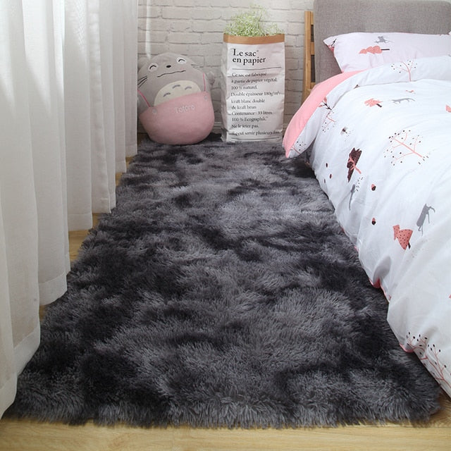 Pink Grey Classic Carpet Shaggy Rugs for Children Soft Mat Living Room