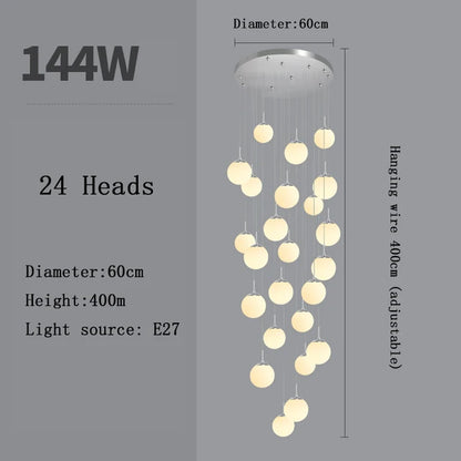 Stairs Lighting Modern Chandelier Loft Living Room Hotel Lobby Decorative
