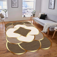 Thumbnail for Premium Europe Gold Black Edge Carpets for Living Room Rug Kids Bedroom Large Size Area Rug Washable