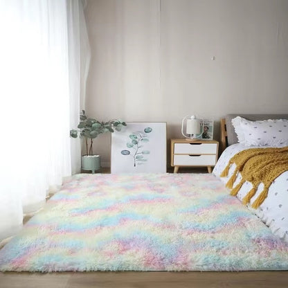 Nordic Grey White Kids Carpet Bedroom Fluffy Rugs Decoration Small Large Living Room