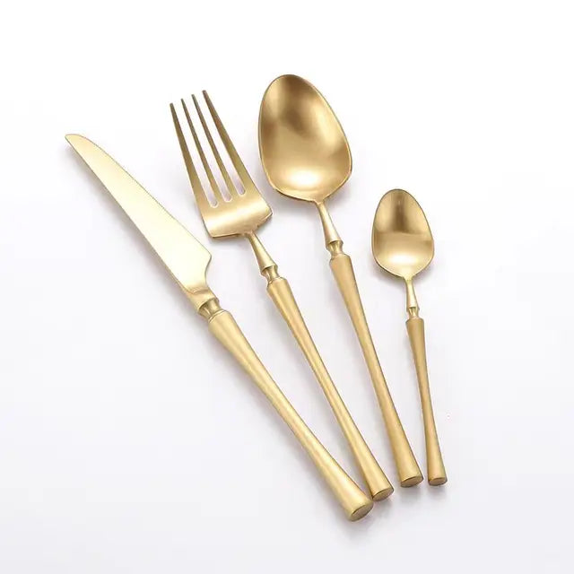 European Gold Silver Stainless Steel 24pcs/lot Cutlery Table Dinnerware