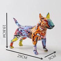 Thumbnail for Graffiti Bullterrier Painted Sculptures and Statues Office Decor Resin Crafts