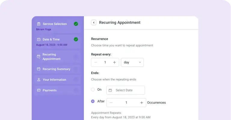 Recurring appointments