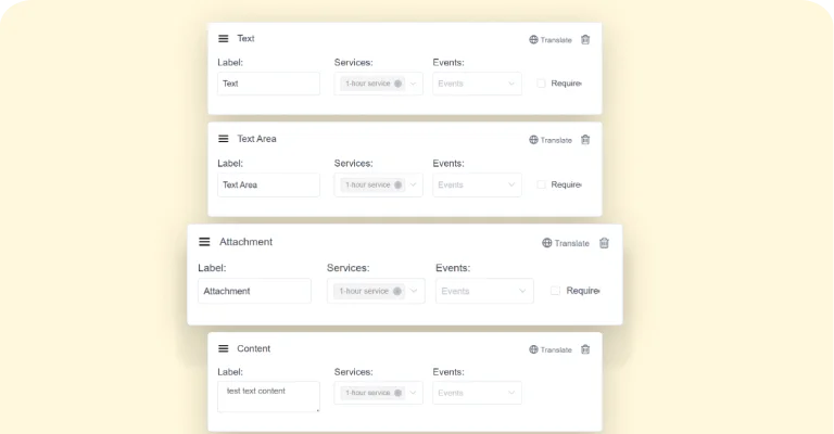 Custom Fields for booking forms